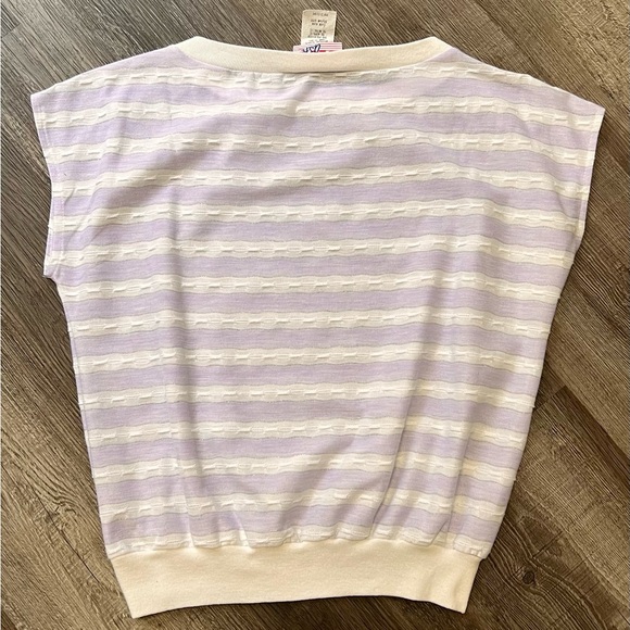 80’s Vintage Purple Cap Sleeve Boxy Tee - Picture 2 of 5